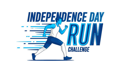 Fototapeta premium Independence Day Run Challenge: Dynamic Visual Depicting Freedom And Athleticism of a Runner