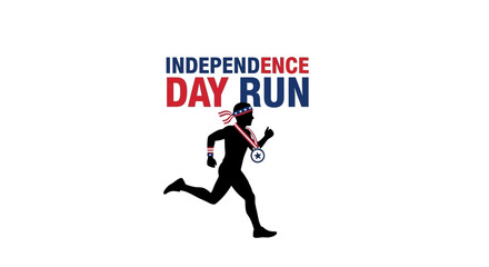 Fototapeta premium Independence Day Run Silhouette: A Patriotic, Energetic, And Festive Celebration