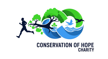 Fototapeta premium Inspiring Conservation Hope Through Running, Nature, and a Charitable Heart