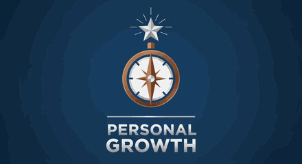 Fototapeta premium Inspiring Visuals Of Personal Development And Life Navigation With Elegant Compass Design