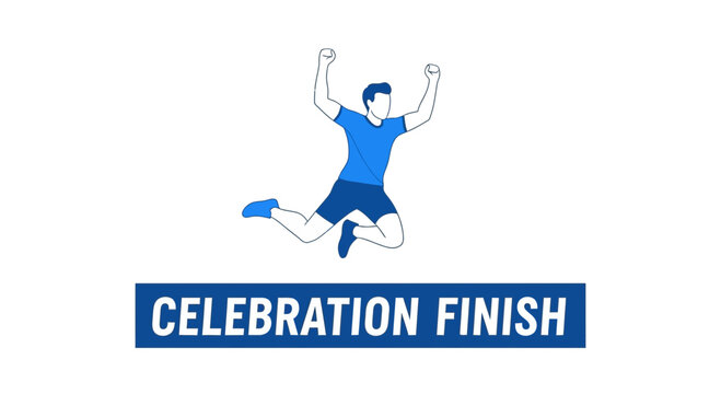 Joyful Athlete Celebrates Victory Leap Achievement End Goal Success