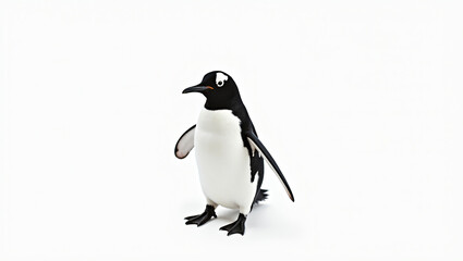 Fototapeta premium Single_penguin_with_distinctive_black_and_white_feather