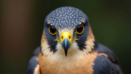 Naklejka premium Ultrarealistic_closeup_portrait_of_a_peregrine_falcon