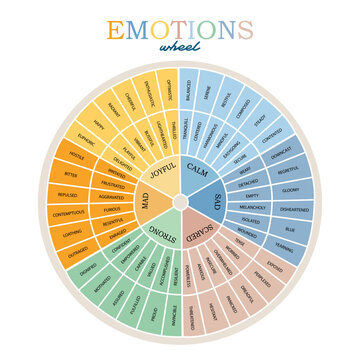 Vector Emotions Wheel colorful infographic