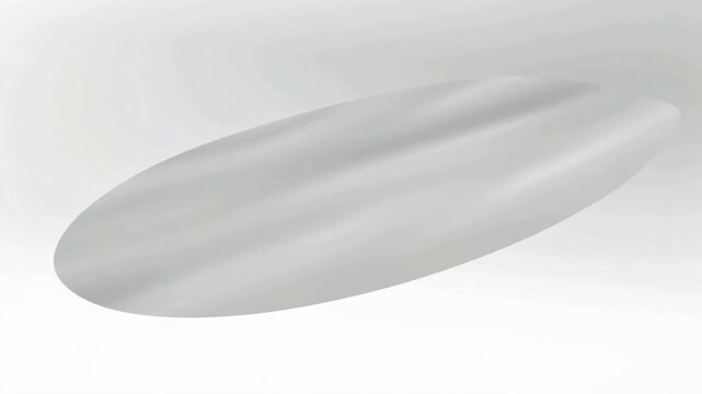 A 3D render of a smooth, elongated, oval-shaped object with subtle contours, rendered in a clean, minimalist style against a soft grey background