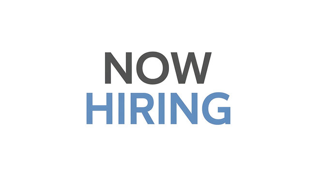 A sign indicating that a company is currently hiring new employees