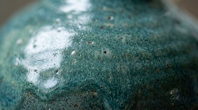 Close-up of a Beautifully Glazed Ceramic Pot with Unique Texture