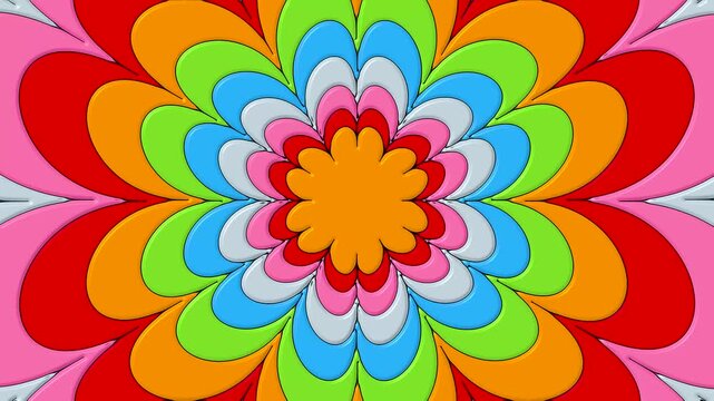 Colorful flower design in bright hues on a simple background for art inspiration