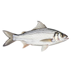 Fototapeta premium Graceful trout swimming in clear water with detailed scales and fins Transparent Background, png.