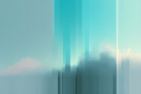 Abstract sky with vertical lines and subtle clouds in soft blue tones
