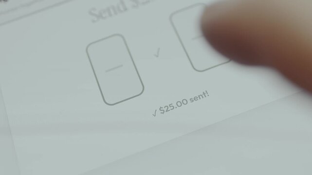 Bump Transfer, prompt Send 25 USD by bumping one phone into another on screen, status money sent