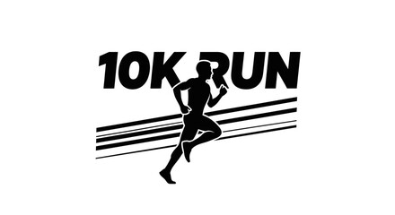 Fototapeta premium Minimalist Silhouette Depicting Courage, Endurance, And Dynamic Motion During A 10K Run
