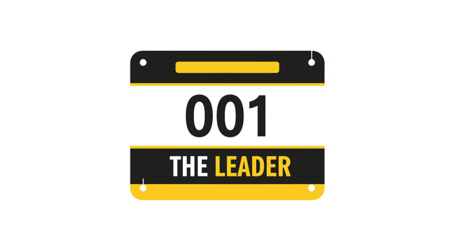 Minimalist Sign Displaying the Number 001 and The Leader Concept for Digital Use