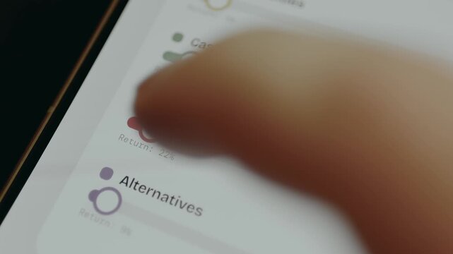 User adjusting investment allocations for Crypto with a return of 22 percent