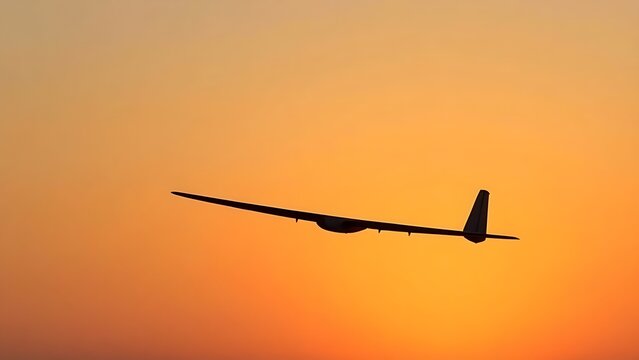 monoplane. A minimalist side-profile silhouette of a monoplane against a gradient sunset sky. inspiring travel planning, mobility guides, designed for mobility and urban transit guides.