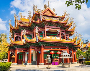Obraz premium Buddhist complex in Fuzhou, China.