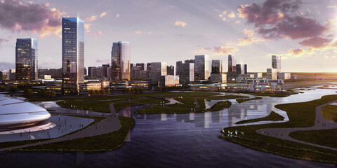 Naklejka premium Modern Urban & Waterfront Architectural Concepts