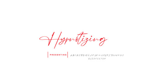 Fototapeta premium Hand drawn vector alphabet. Modern monoline signature script font. Elegant Signature Font. Best Alphabet Beautiful Calligraphy Signature Font