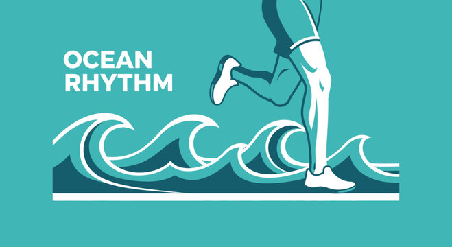 Ocean Runner: A Dynamic Visualization of Movement Over Coastal Waves, In Harmony
