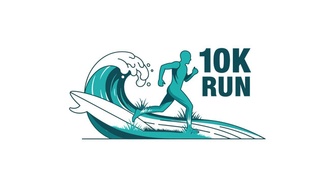 Oceanic 10k Run: A Surfing Athlete Pushing Through the Waves of Endurance