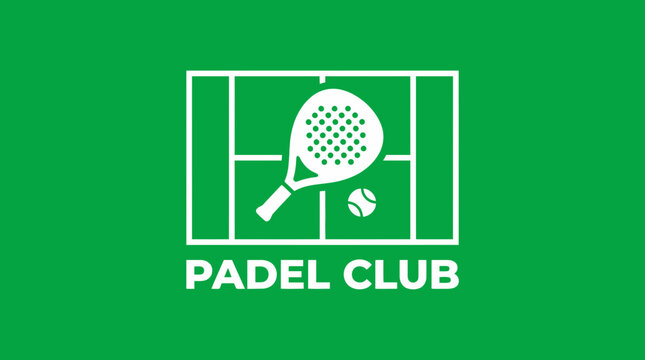 Padle Club Logo Design On Green Background, Representing Play, Sport and Community
