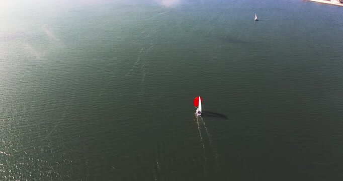 Wide aerial of the 25th April Bridge linking Lisbon and Almada across the Tagus River