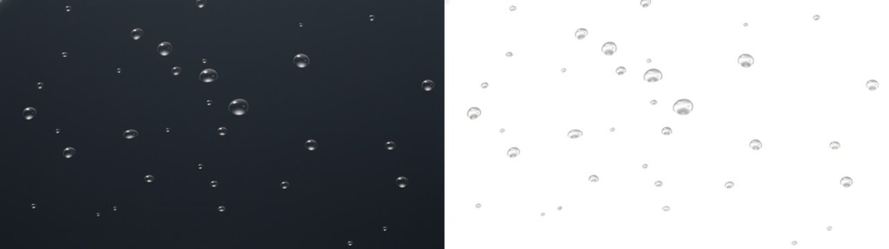 Water drops glass window overlay misty condensation on PNG transparent background