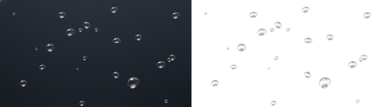 Water drops rainy dark glass window overlay misty condensation on PNG transparent background