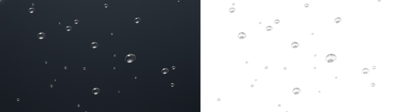 Water drops raindrop glass window overlay misty condensation on PNG transparent background