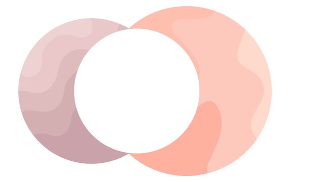 Abstract boho art rotating circles center white background smooth circular motion minimal aesthetic loop 4K animation calming modern geometric design video