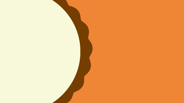 Abstract orange background waiting cream white circle stamp spinning dark circular animation 4k seamless motion background
