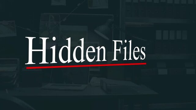 Hidden Files: The image features the phrase Hidden Files, hinting at secrets or concealed information, and a sense of intrigue.