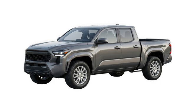 Sleek gray gmc sierra pickup truck on a black background showcasing modern automotive design and power