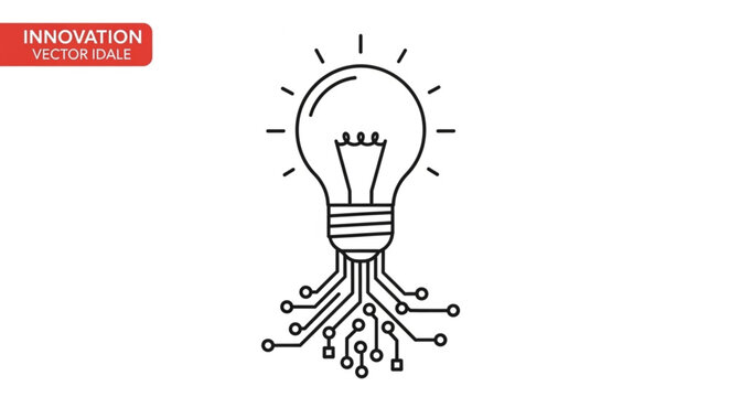 Light bulb with circuit board connections representing innovation and technology.