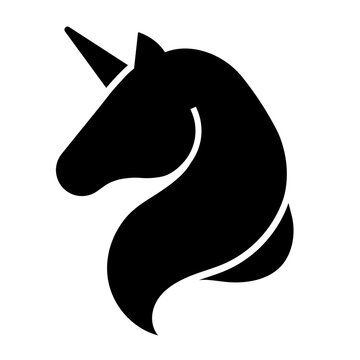Unicorn icon png sticker, simple flat design, transparent background