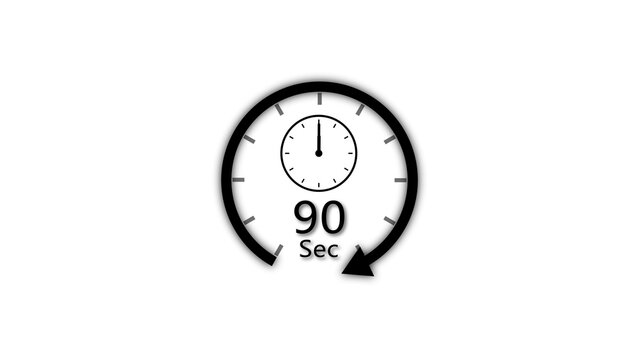 Abstract clock icon illustration. arrow Clock icon Digital and analog clock 90 minutes isolated on black background. and creating a stunning illustration.4k illustration