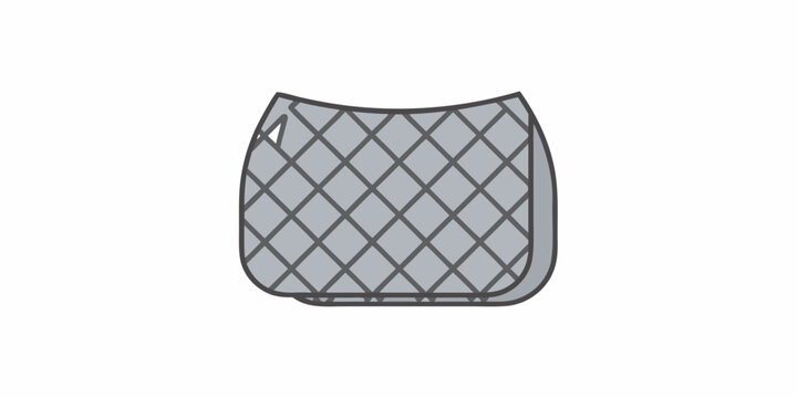 Simple illustration of a quilted saddle pad with a diamond pattern