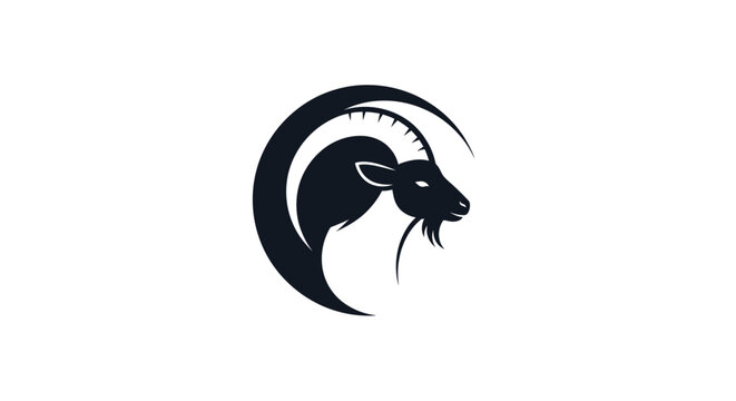 Black Goat Head Logo Design.