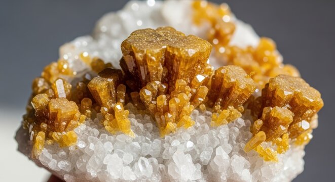 Wulfenite crystals on a white matrix a captivating mineral specimen.
