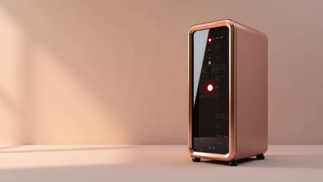 A computer case placed on a table surface