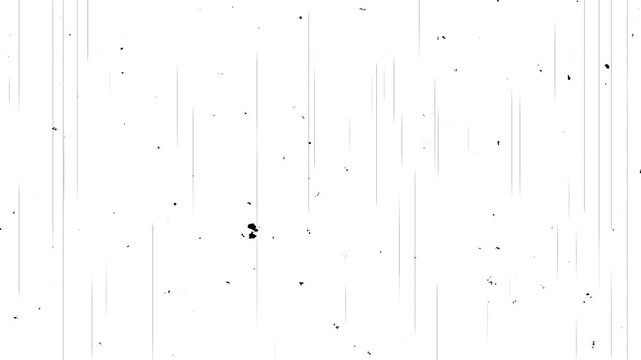 Vintage film scratches and grain texture overlay with dust particles, linear scratches, noise effects, and cluttered imperfections, creating retro cinematic style video, 4K