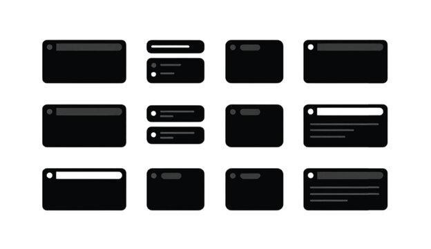 AI result output display silhouette set featuring generated content preview response block output panel and smart result interface layout elements for automation tools