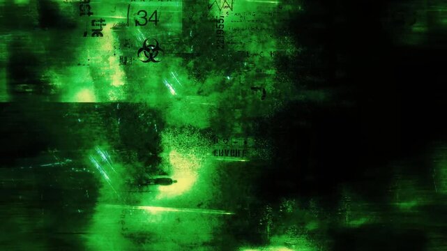 Loop video of a green abstract grunge pattern background. 4K quality footage