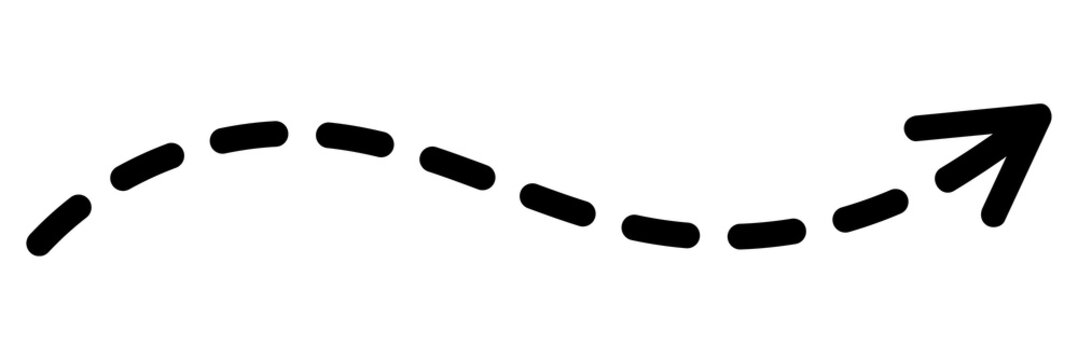 PNG Curved dashed arrow, transparent background
