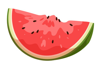 Fresh isolated watermelon slice with seeds on white background for summer food concepts vector illustration © Natalia