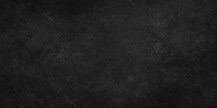 A dark black leather texture with a rough grunge pattern on a vintage paper surface creates a blank textured material background for a grey canvas wallpaper design