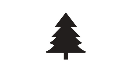 Obraz premium Minimalist Pine Tree Icon Vector Illustration, Simple Black Conifer Silhouette Graphic for Nature Design Projects and Forest Branding Elements
