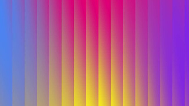 Vertical stripes transition from blue to red to yellow to purple. Gradient shifts smoothly across the frame. Modern. Ideal for presentations, websites