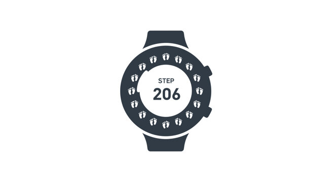 Black smart watch with white screen.