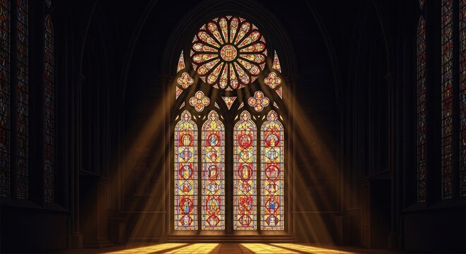 Magnificent rose window a gothic cathedral's radiant stained glass masterpiece